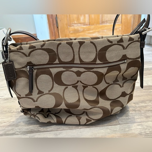COACH Signature C Monogram Crossbody Brown & Tan Shoulder Bag - Picture 13 of 13